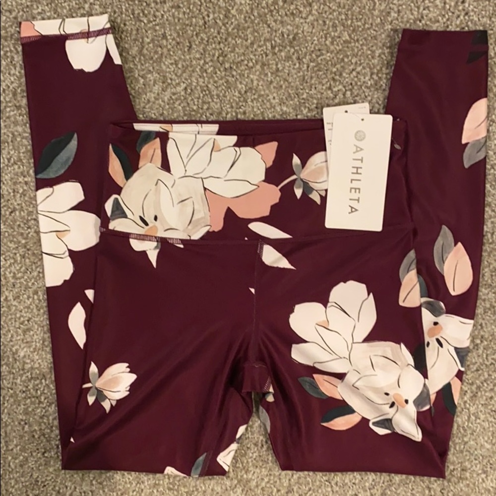 π Athleta Floral Elation 7/8 Tight Leg Purple XS - Picture 4 of 6